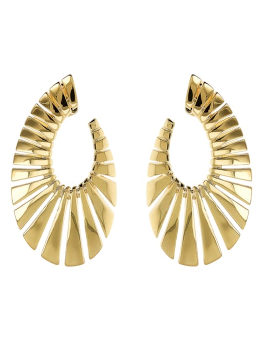 Etruscan Earrings - Golden Pendants - Graduated Design - WSET00864. YG