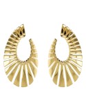 Etruscan Earrings - Golden Pendants - Graduated Design - WSET00864. YG