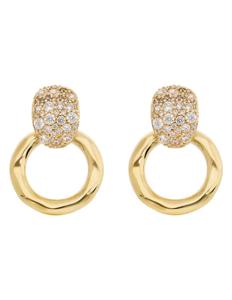 Etruscan Earrings-Golden-Ring Pendants-Cubic Zirconia-WSET00865.YG
