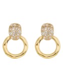 Etruscan Earrings-Golden-Ring Pendants-Cubic Zirconia-WSET00865.YG