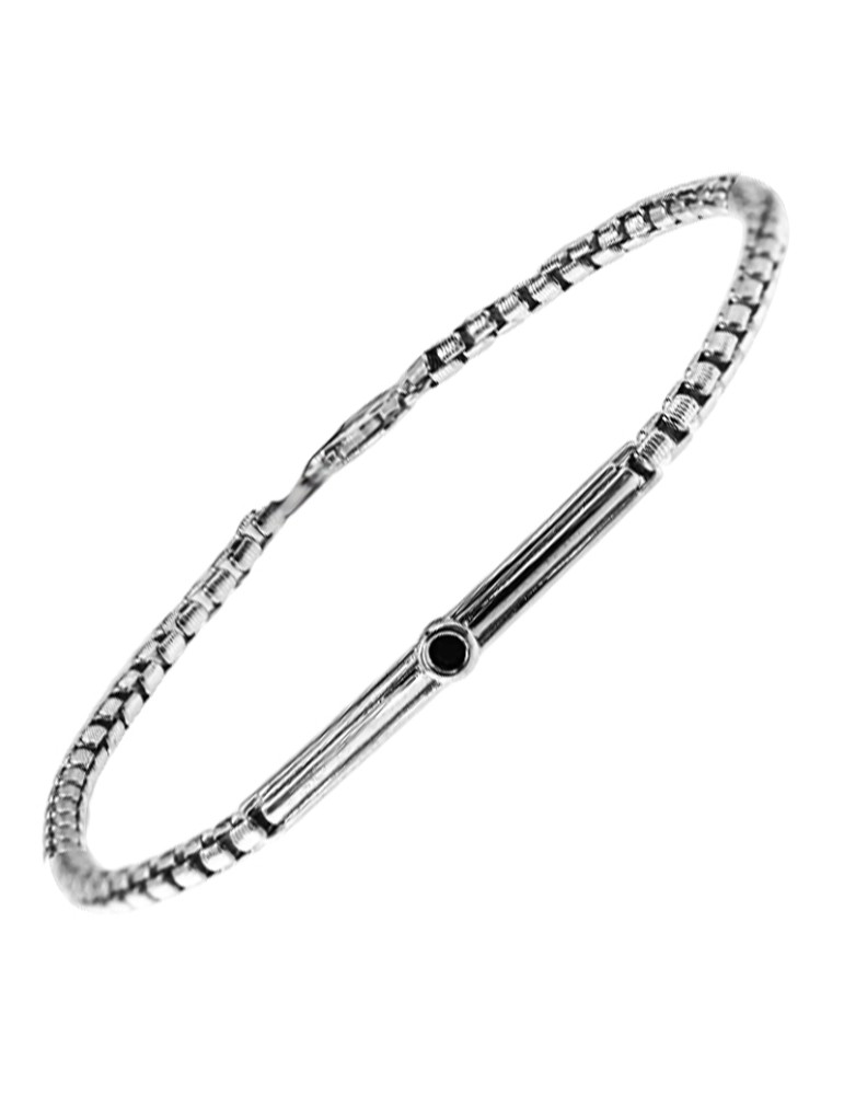 Zancan Bracelet - Insignia Color in 925% Silver with Central Black Spinel - 0
