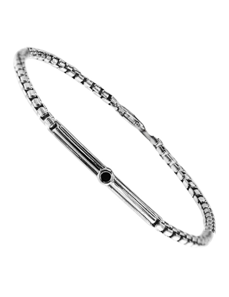 Zancan Bracelet - Insignia Color in 925% Silver with Central Black Spinel - 0