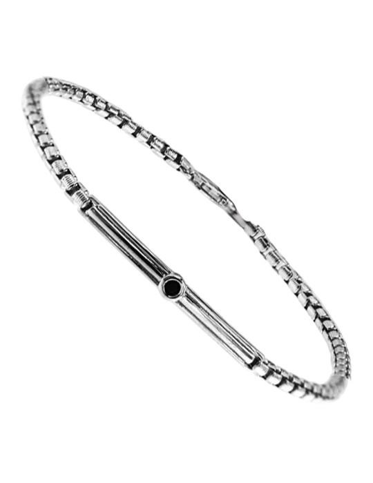 Zancan Bracelet - Insignia Color in 925% Silver with Central Black Spinel - 0
