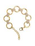 Bracciale Etrusca-Maglie ad Anello Martellate-Cubic Zirconia-WSET00867.YG