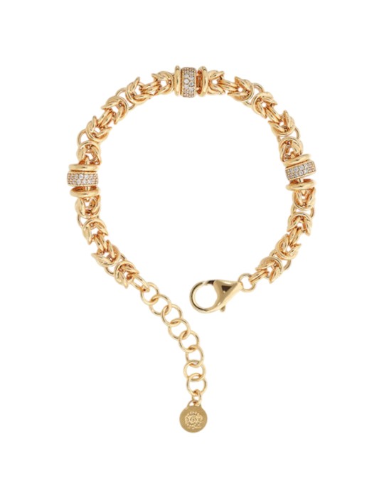 Bracciale Etrusca - Catena Bizantina - Rondelle - WSET00872.YG