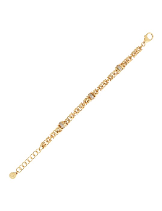 Bracciale Etrusca - Catena Bizantina - Rondelle - WSET00872.YG