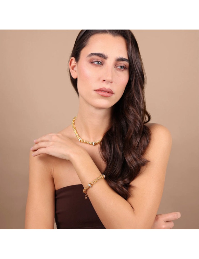 Bracciale Etrusca - Catena Bizantina - Rondelle - WSET00872.YG