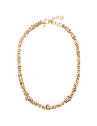 Collana Etrusca-Catena Bizantina-Rondelle con Cubic Zirconia-WSET00873.YG