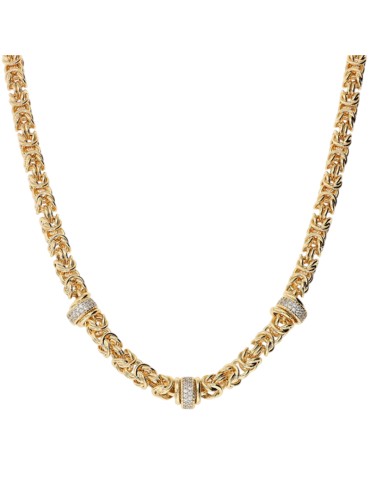 Collana Etrusca-Catena Bizantina-Rondelle con Cubic Zirconia-WSET00873.YG 2