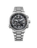 Orologio Citizen Eco-Drive - Radiocontrollato Crono Pilot Acciaio 41mm Nero - AT8300-58E
