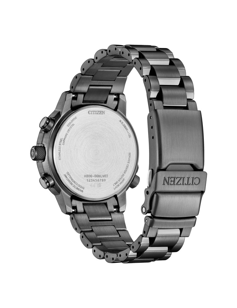 Orologio Citizen Eco-Drive - Radiocontrollato Crono Pilot Acciaio 41mm Grey Verde - AT8304-57W