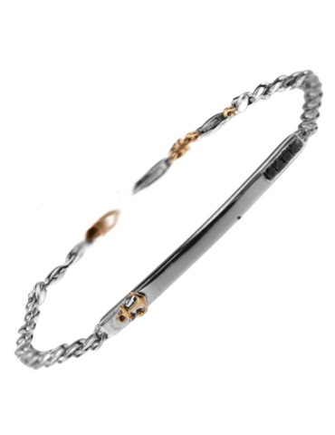 Bracciale Zancan-Oro Bianco 18 Kt-Diamanti Neri-Ancora Rose Gold-UB1118BR