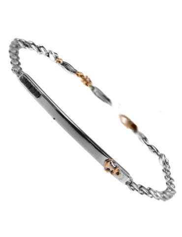 Zancan Bracelet-18 Kt White Gold-Black Diamonds-Rose Gold Anchor-UB1118BR 2