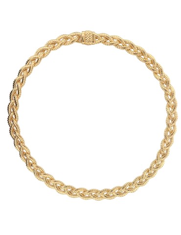 Collana Etrusca - Dorata - Maglia Tubogas ad Intreccio - WSET00888.YG