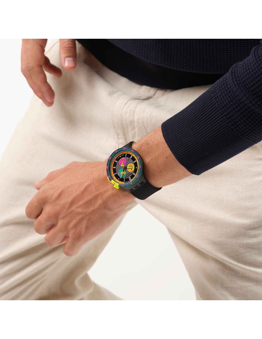 Orologio Swatch - Cronografo - Nero - 47mm - Multicolore - SB02B104
