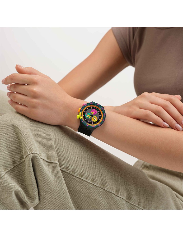 Orologio Swatch - Cronografo - Nero - 47mm - Multicolore - SB02B104