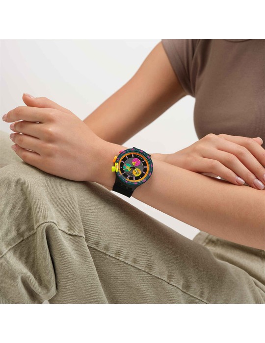 Swatch Watch - Chronograph - Black - 47mm - Multicolor - SB02B104