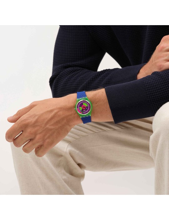 Orologio Swatch - Tempo e Data - Blu - 34mm - Multicolore - SO28G704