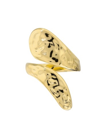 Etruscan ring-Contrariè-Golden and Hammered-Size 16-WSET00879. YG-16 2