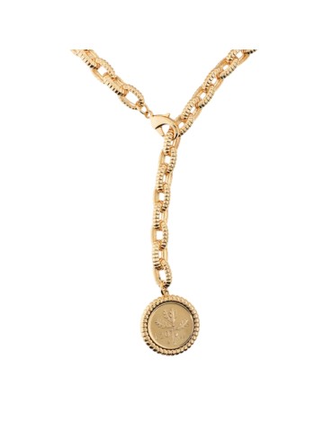 Collana Etrusca - Dorata - Catena-Ciondolo Moneta 20 Lire-WSET00891.YG