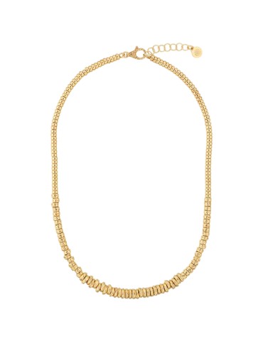 Collana Etrusca-Dorata-Rondelle Martellate-Sfere Lucide-WSET00894.YG 2