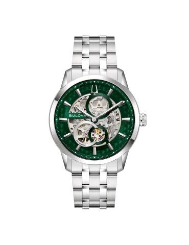 Bulova Watch - Sutton Skeleton Mechanical Automatic 40mm Green - 0