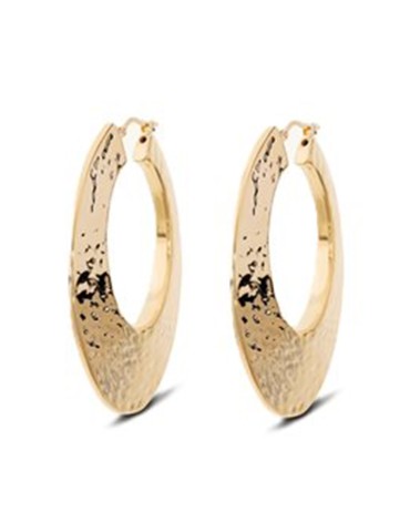 Etruscan Earrings - Hoop - Golden - Hammered - WSET00912.YG