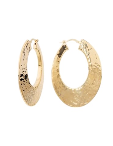 Etruscan Earrings - Hoop - Golden - Hammered - WSET00912.YG 2