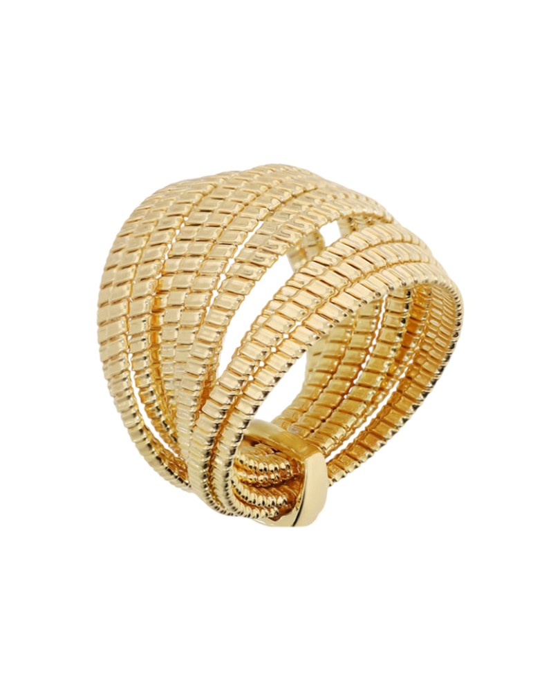 Anello Etrusca - Multifilo -Superfice Rigata-Misura 16-WSET00927.YG-16