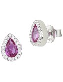 Boccadamo Earrings - Ruby Crystal - White Zircons - OR836R