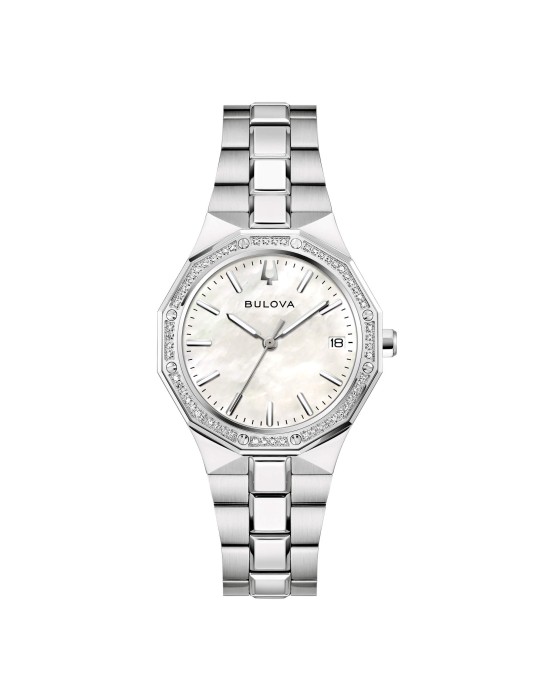 Bulova Women's Watch - Octagon Lady Diamonds 32mm Mother of Pearl - 0