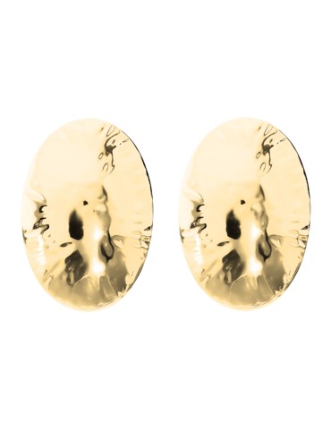 Etruscan Earrings - Lobe - Golden - Hammered - WSET00910.YG