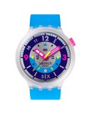 Swatch Watch - Time & Date - Blue - 47mm - Transparent - SB01K400
