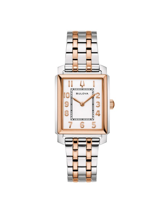 Bulova Women's Watch - Sutton Tank Quartz 25mm Rose Silver - 0