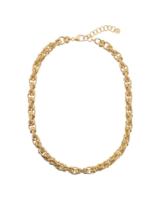 Etruscan Necklace-Mediterranean Light-Golden-Byzantine Mesh-WSET00917.YG
