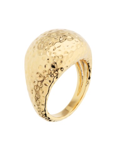 Etruscan Ring - Golden - Hammered Surface - Size 14-WSET00923. YG