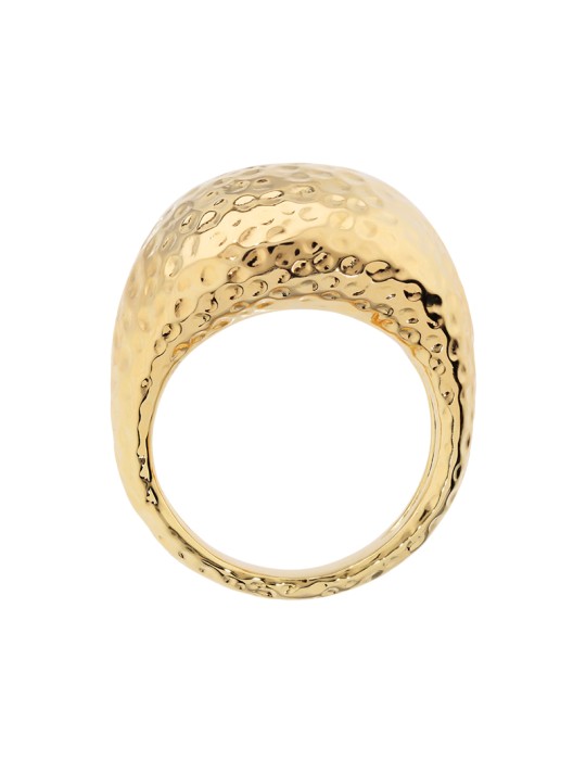 Etruscan Ring - Golden - Hammered Surface - Size 14-WSET00923. YG