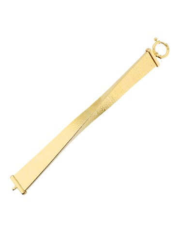 Etruscan Bracelet - Golden - Torchon - Hammered Surface - WSET00925.YG 2