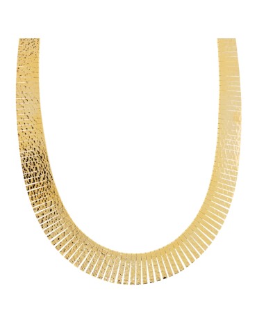 Etruscan Necklace - Golden - Torchon - Hammered Surface-WSET00926.YG