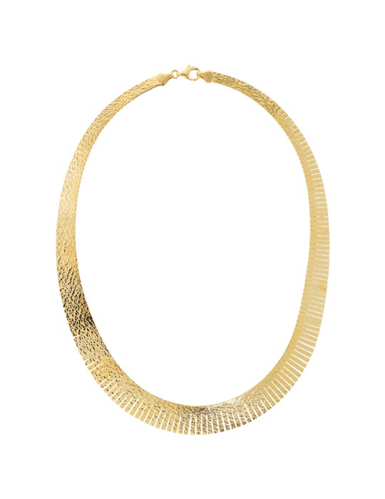 Collana Etrusca - Dorata - Torchon -Superficie Martellata-WSET00926.YG
