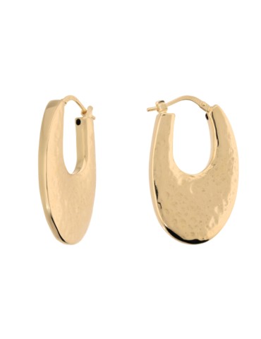 Etruscan Earrings -Hoop-Golden-Hammered Surface-WSET00933.YG 2