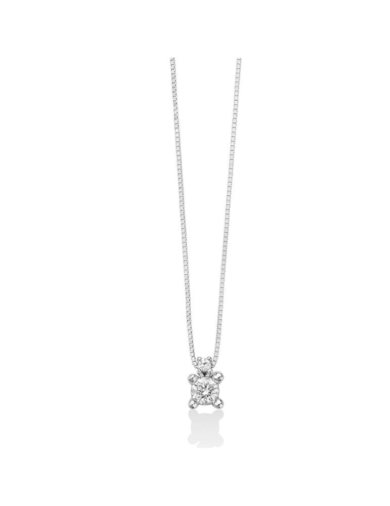 Miluna Necklace - 18K White Gold Point Light with Natural Diamonds - 0