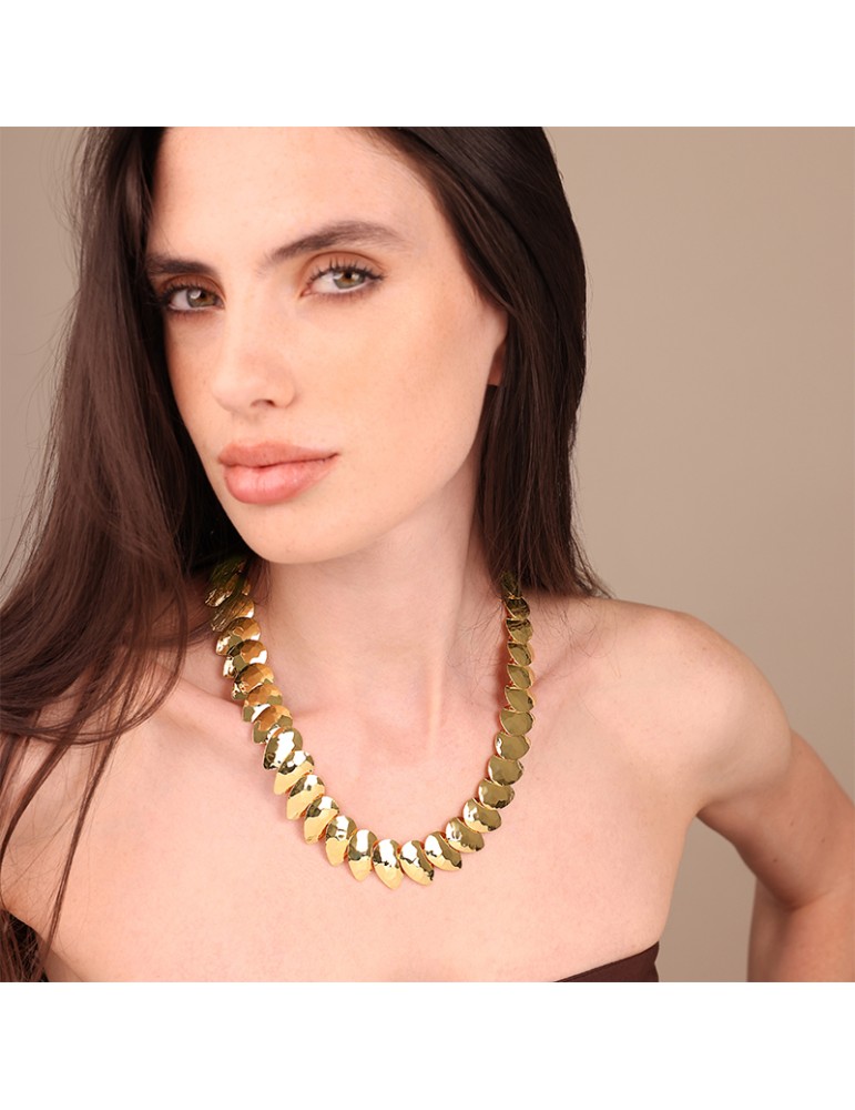 Etruscan Necklace-Mediterranean Light-Golden-Petal Elements-WSET00907.YG