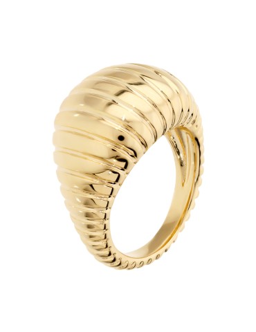Etruscan Ring - Golden - Striped Texture - WSET00924. YG-16