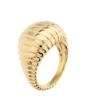 Anello Etrusca - Dorato - Texture Rigata - WSET00924.YG-16