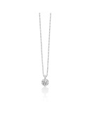 Collana Miluna - in Oro Bianco 18 carati Solitario Punto Luce con Diamante Naturale 10pt - CLD4326