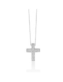 Collana Miluna - in Oro Bianco 18 carati con Pendente Crocefisso e Diamanti Naturali - CLD4712