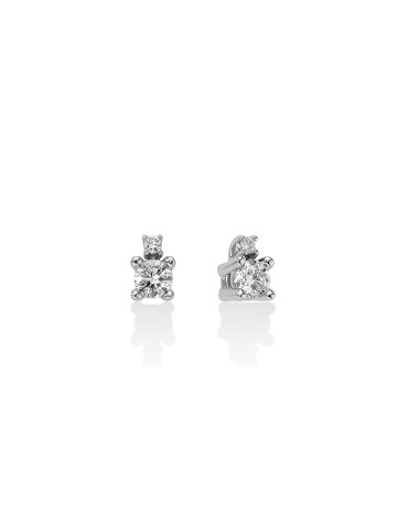 Miluna Earrings - 18K White Gold Point Light with Natural Diamonds - 0