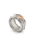 Rubinia Ring - Filodellavita Classic 13 Strands in 925% Silver and Filodamore Knot in 9kt Rose Gold - Size 15 - 0
