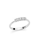 Anello Miluna - Trilogy in Oro Bianco 18 carati con Cinque Diamanti Naturali 60pti - 0